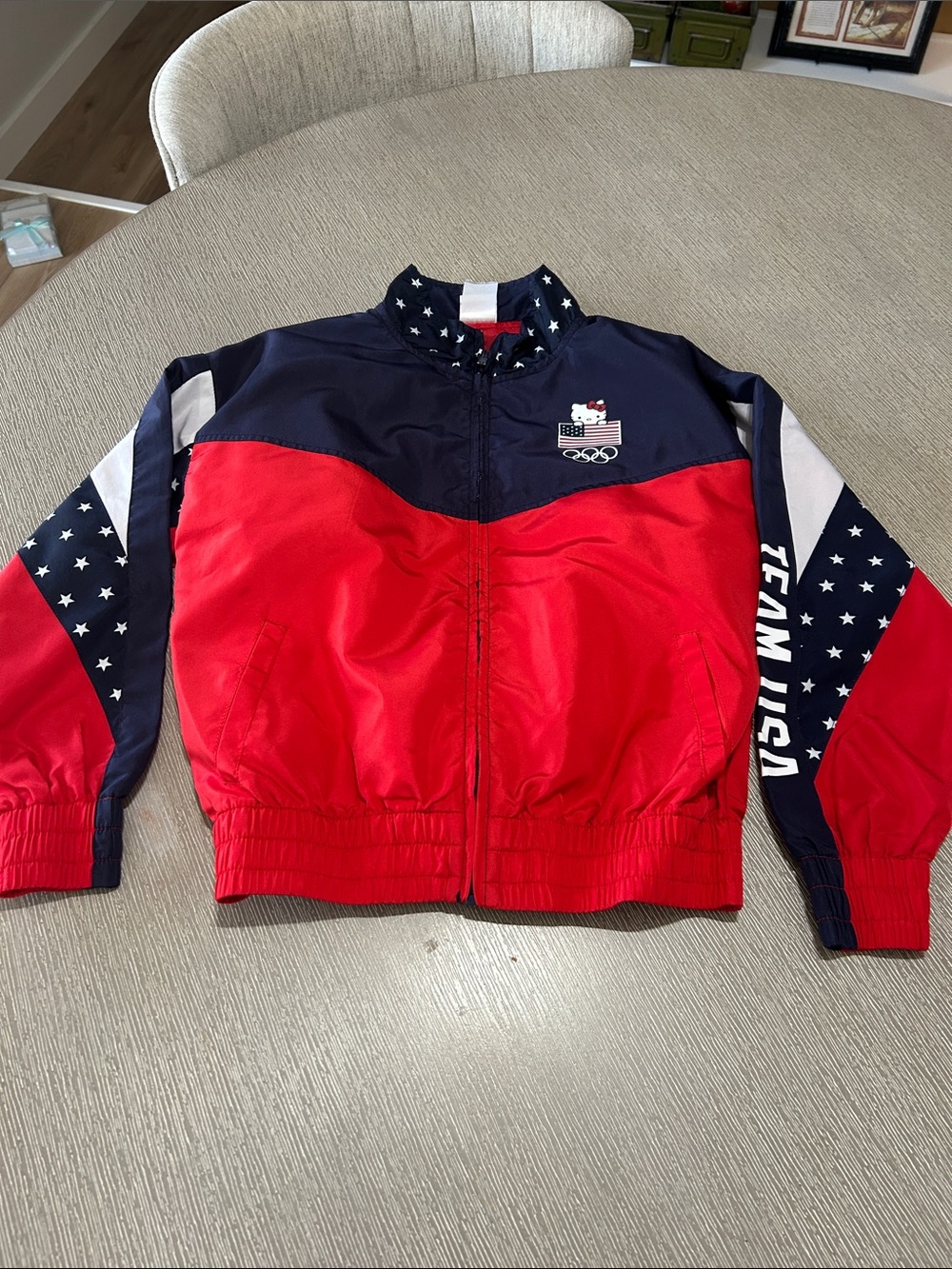 Hello Kitty Kids Red and Navy Team USA Windbreaker Jacket